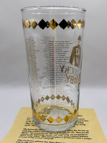 2016 Kentucky Derby Gold Glass