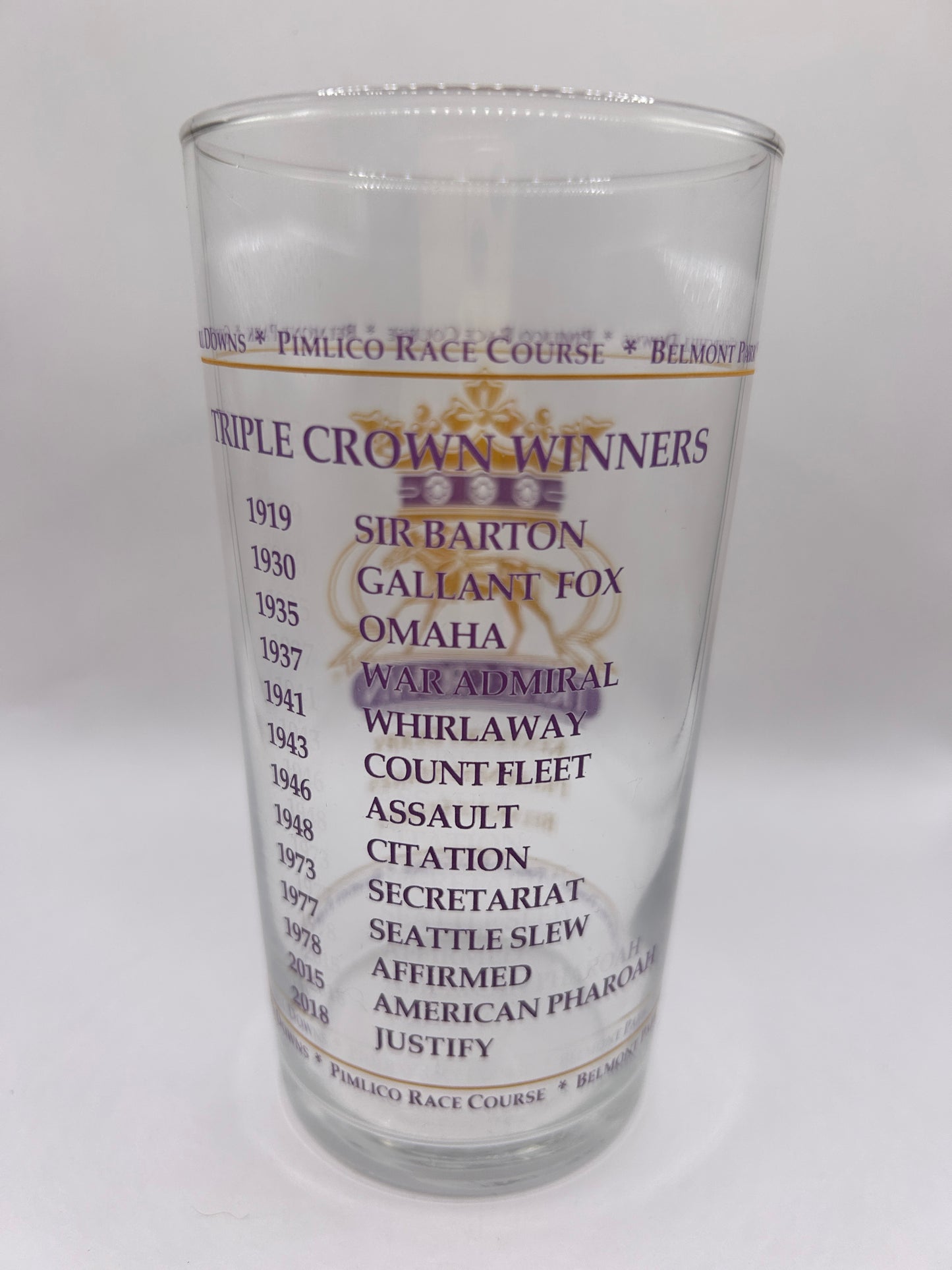 2019 Unofficial Triple Crown Winner BAR Glass