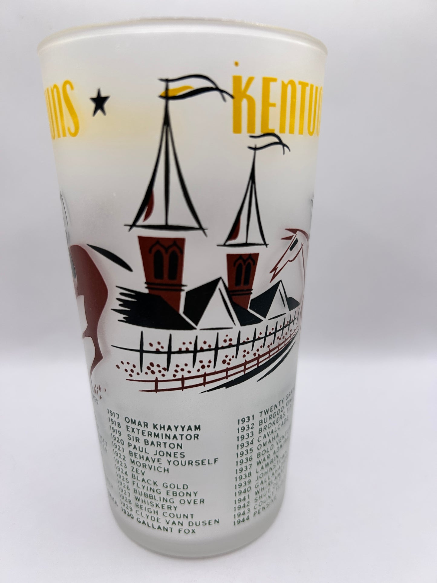 1956 Kentucky Derby Glass: 1 Star, 3 Tails