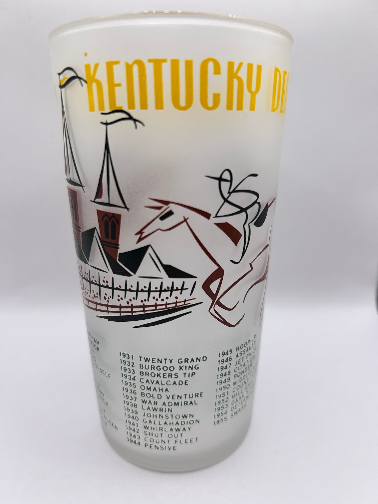 1956 Kentucky Derby Glass: 1 Star, 3 Tails