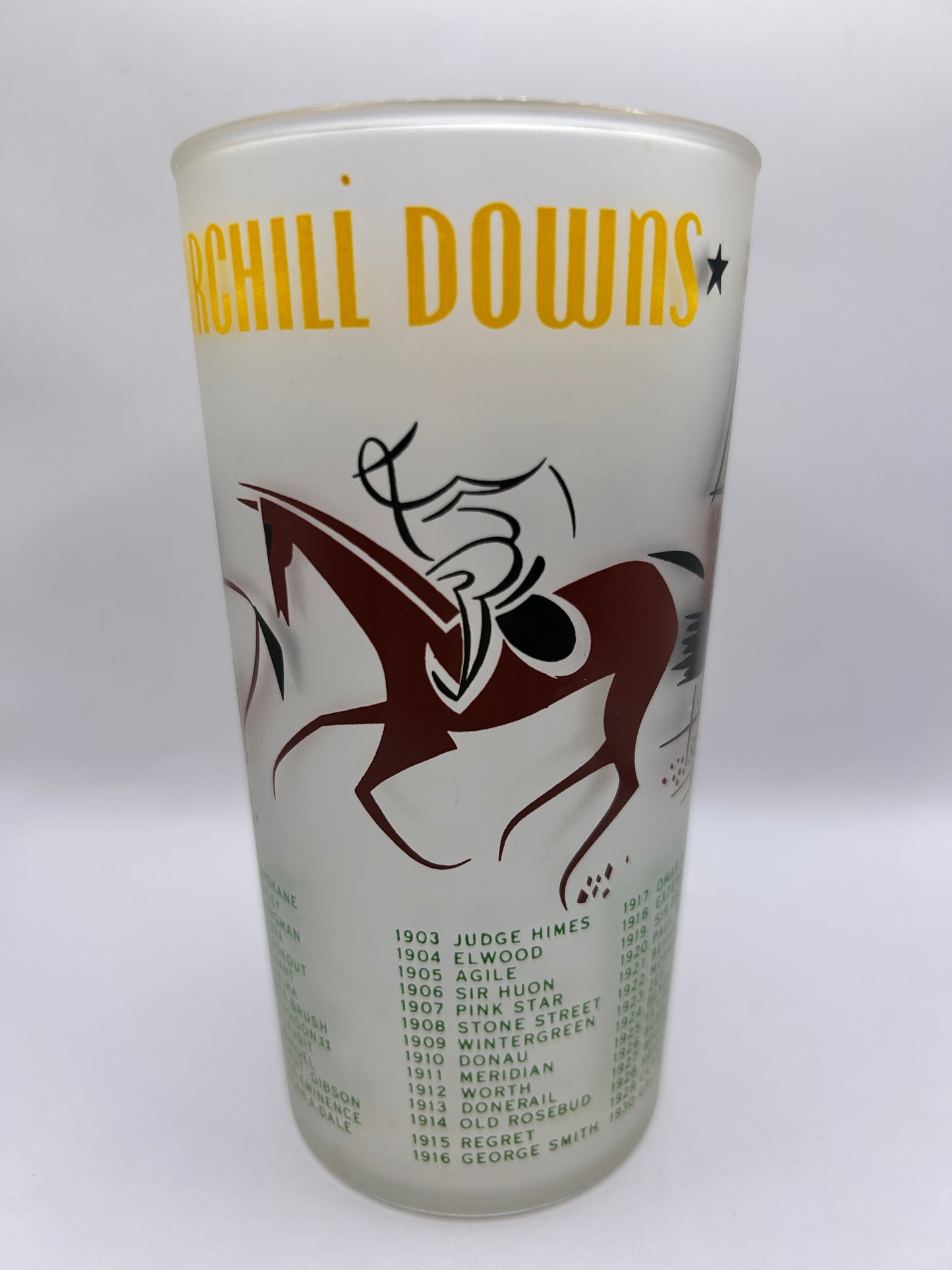 1956 Kentucky Derby Glass: 2 Stars, 3 Tails