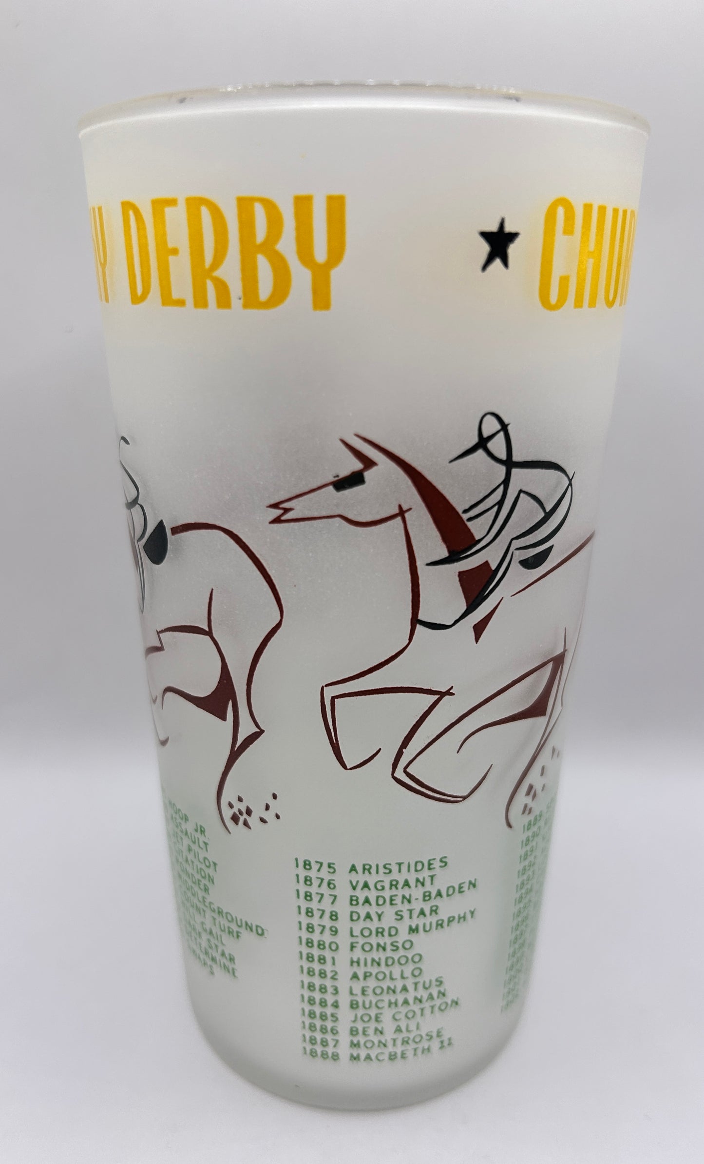 1956 Kentucky Derby Glass: 2 Stars, 2 Tails