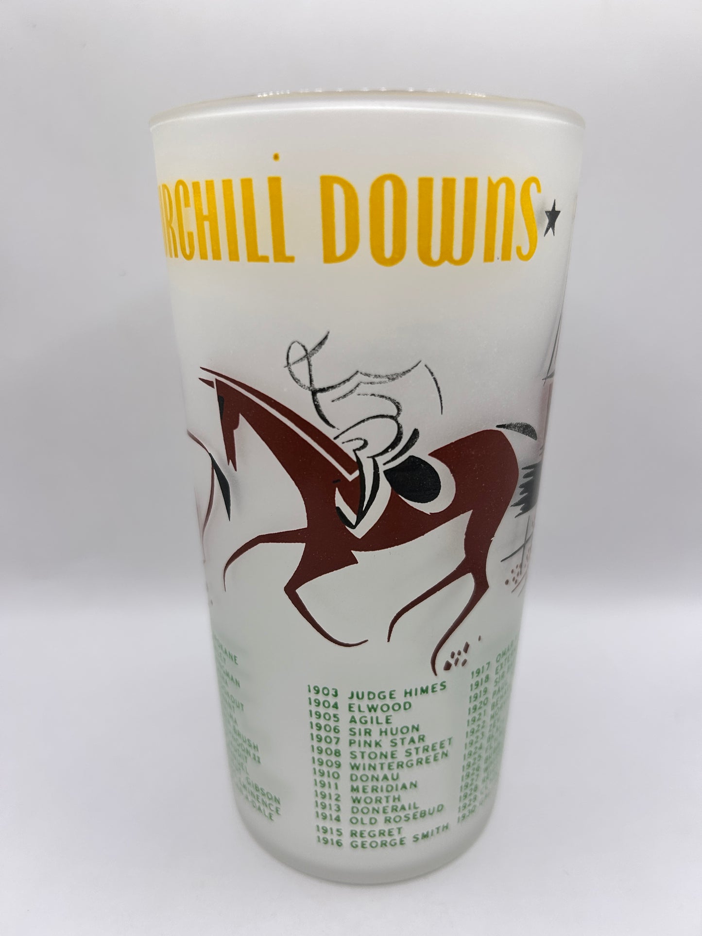 1956 Kentucky Derby Glass: 2 Stars, 2 Tails