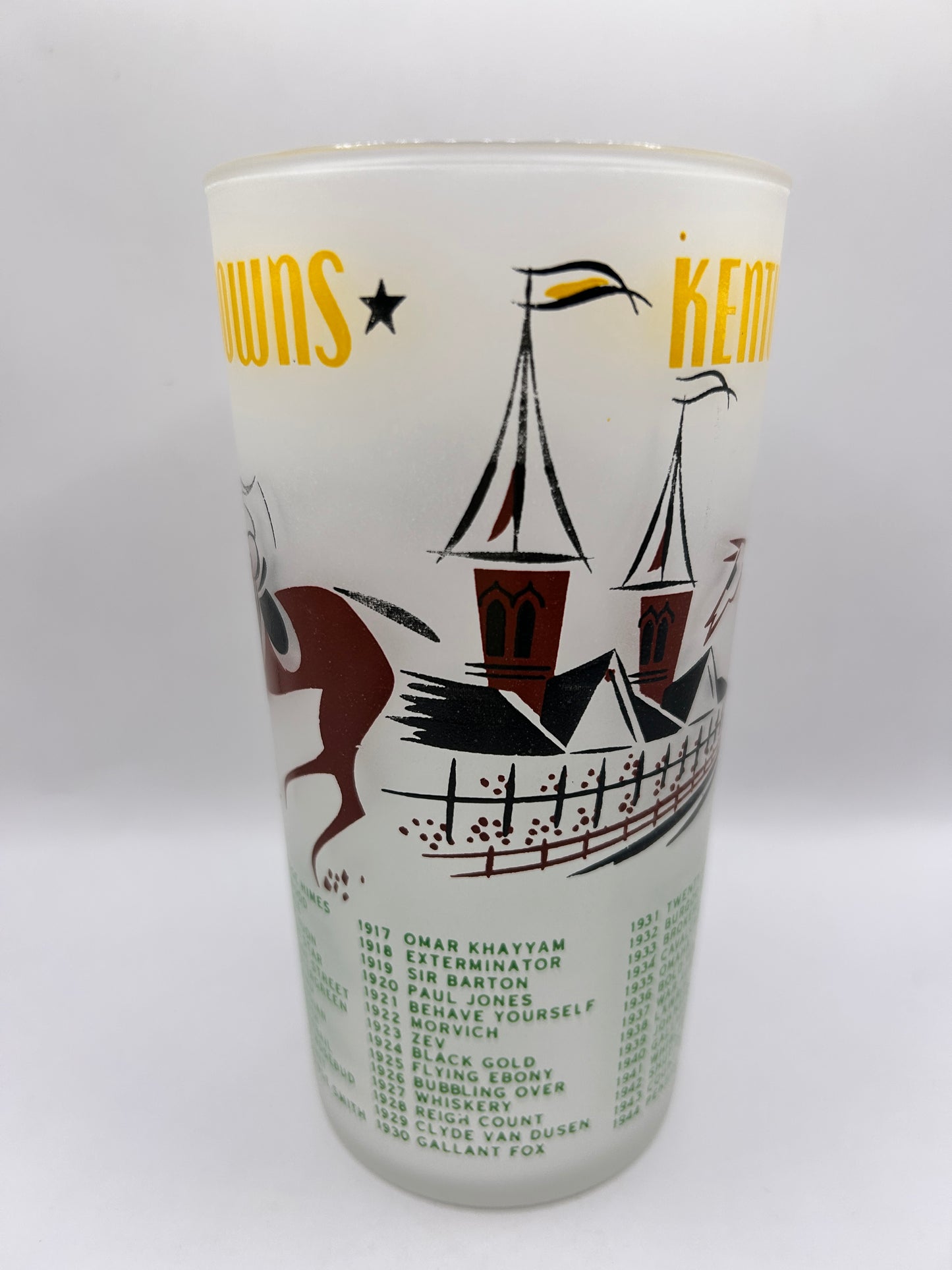 1956 Kentucky Derby Glass: 2 Stars, 2 Tails