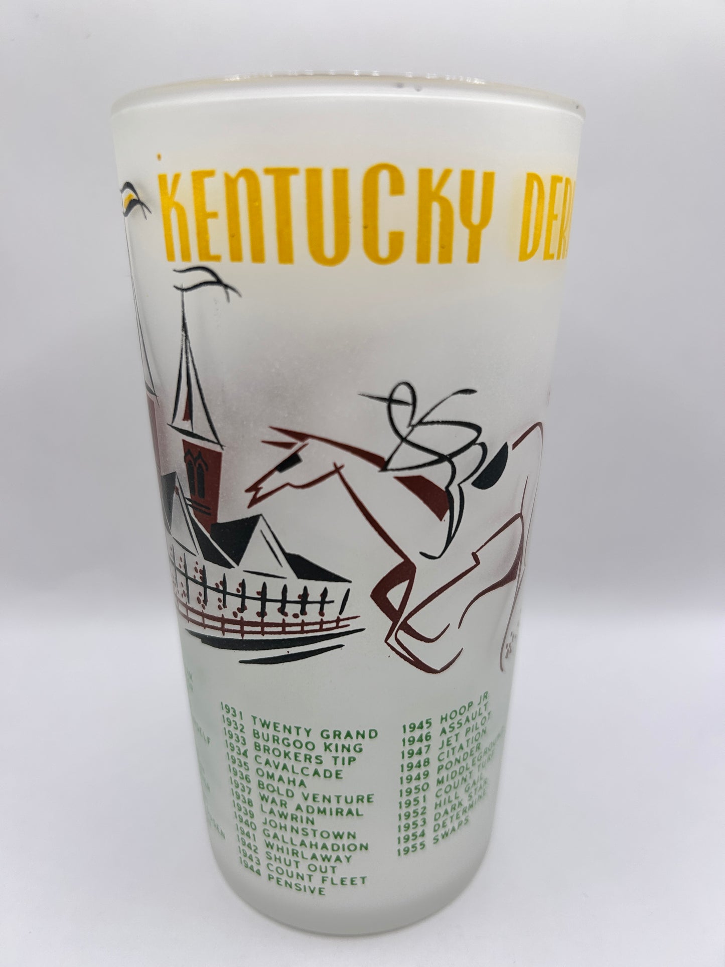 1956 Kentucky Derby Glass: 2 Stars, 2 Tails