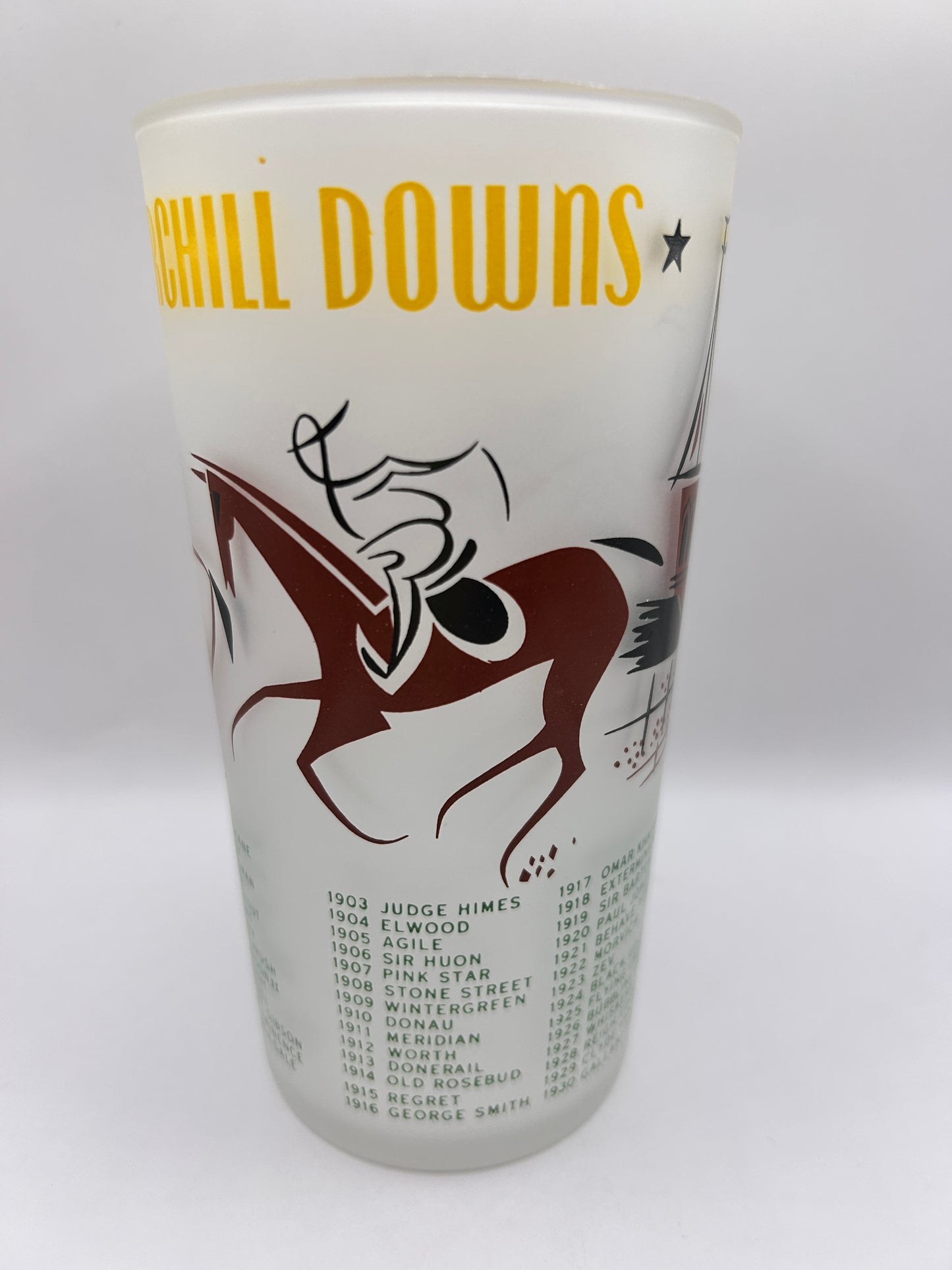 1956 Kentucky Derby Glass: 1 Stars, 2 Tails