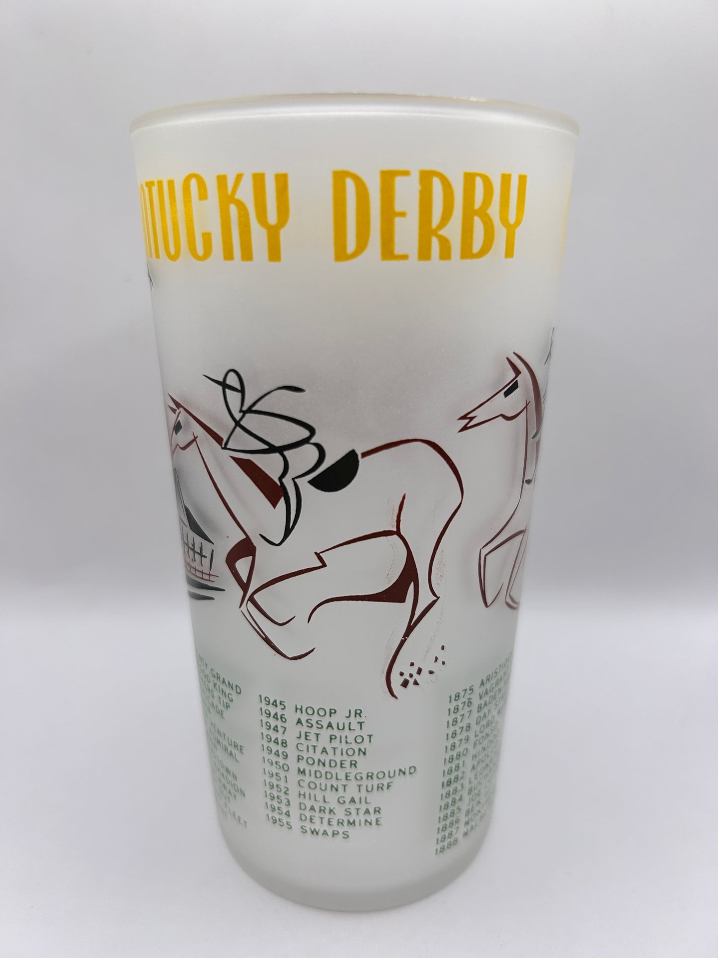 1956 Kentucky Derby Glass: 1 Stars, 2 Tails