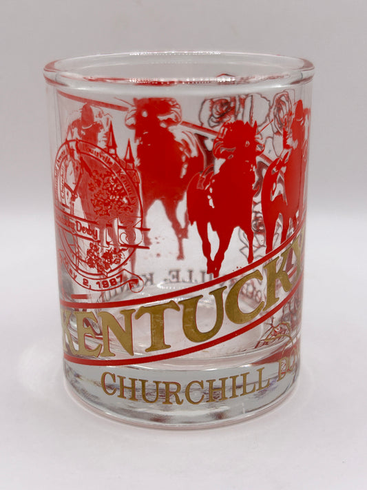 1987 Red Kentucky Derby Jigger Shot Glass