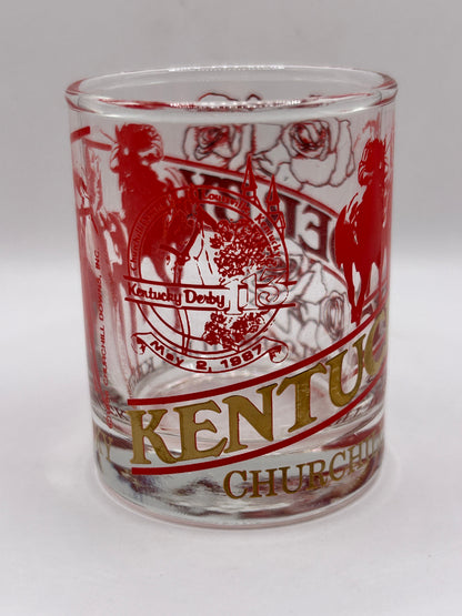 1987 Red Kentucky Derby Jigger Shot Glass