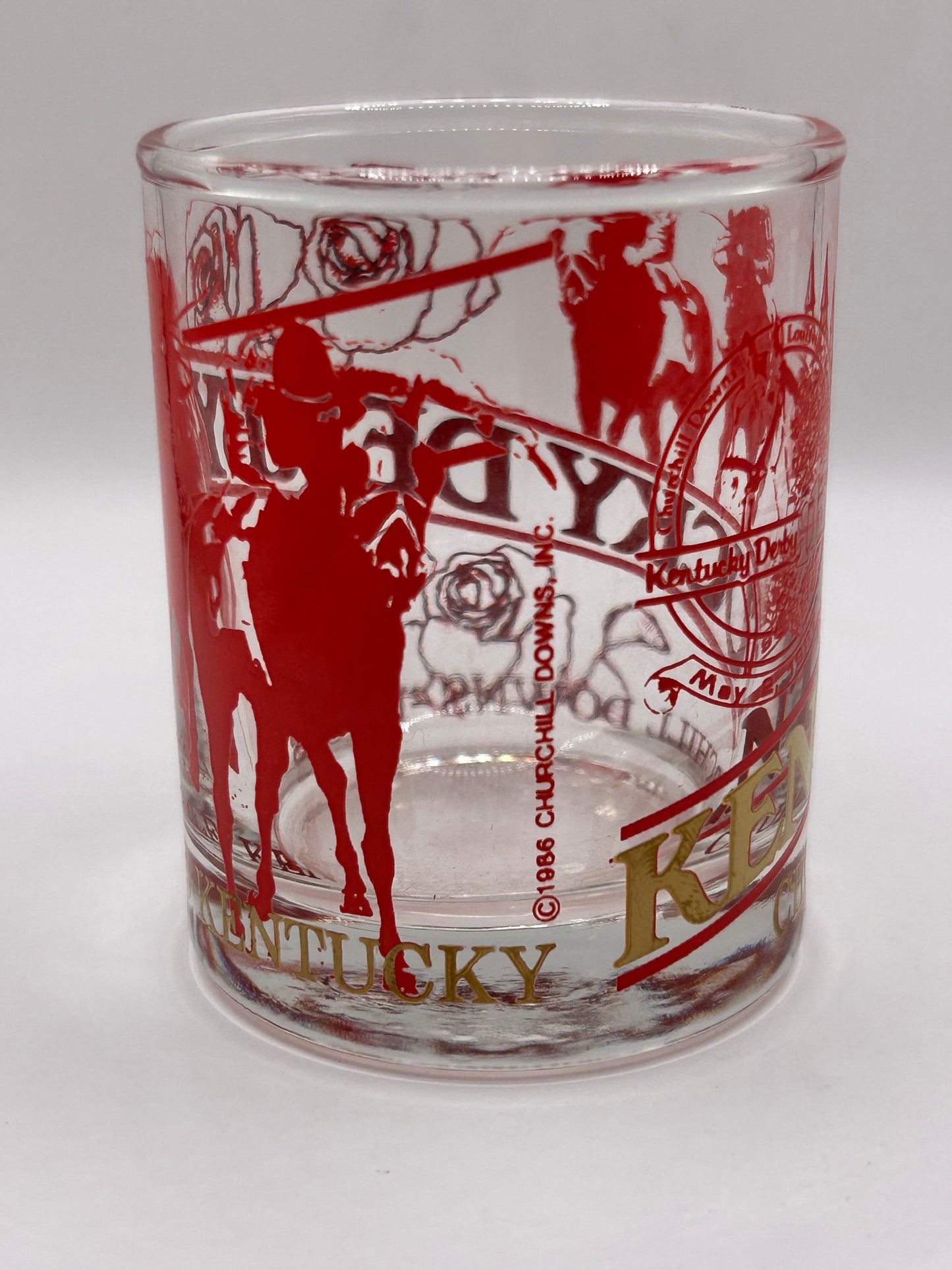1987 Red Kentucky Derby Jigger Shot Glass
