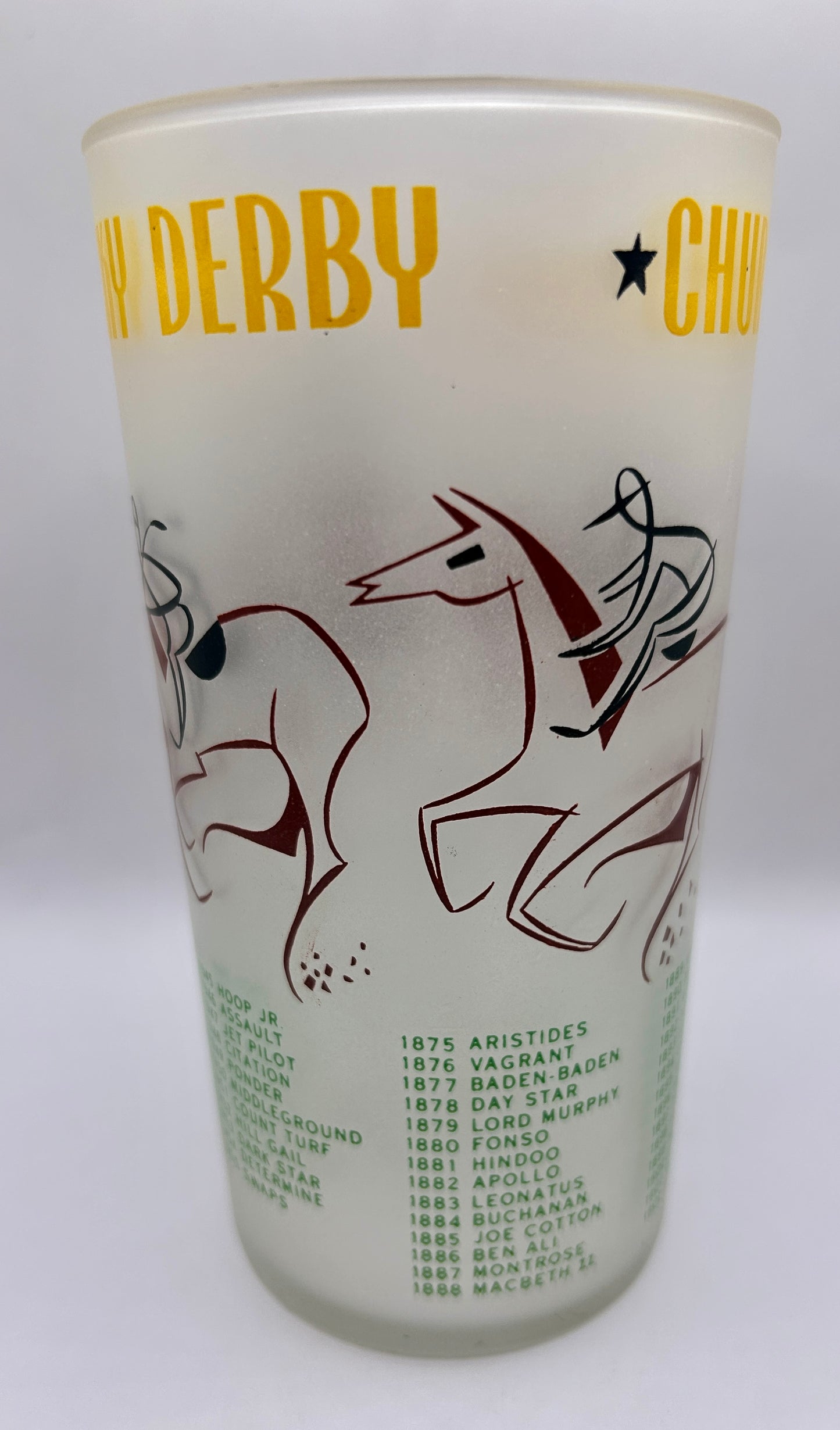 1956 Kentucky Derby Glass: 2 Stars, 2 Tails