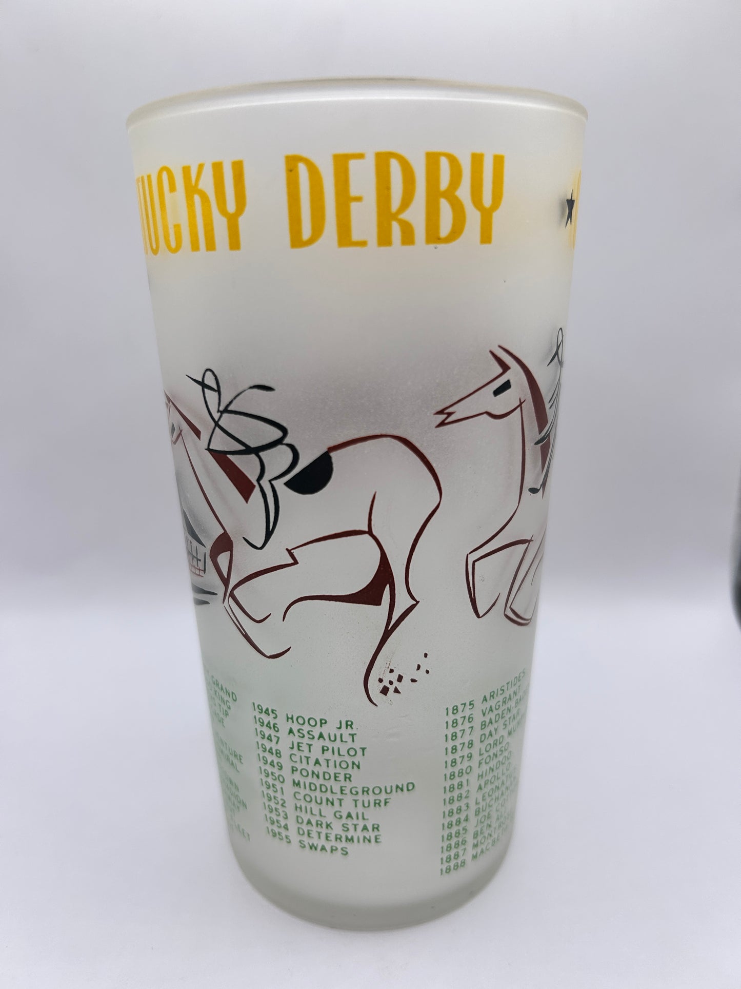 1956 Kentucky Derby Glass: 2 Stars, 2 Tails