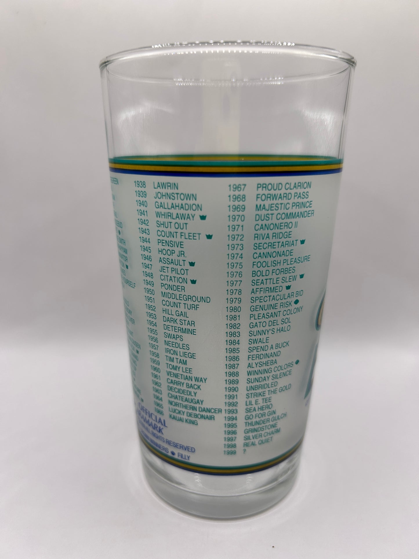 1999 Kentucky Derby Glass - White Rose
