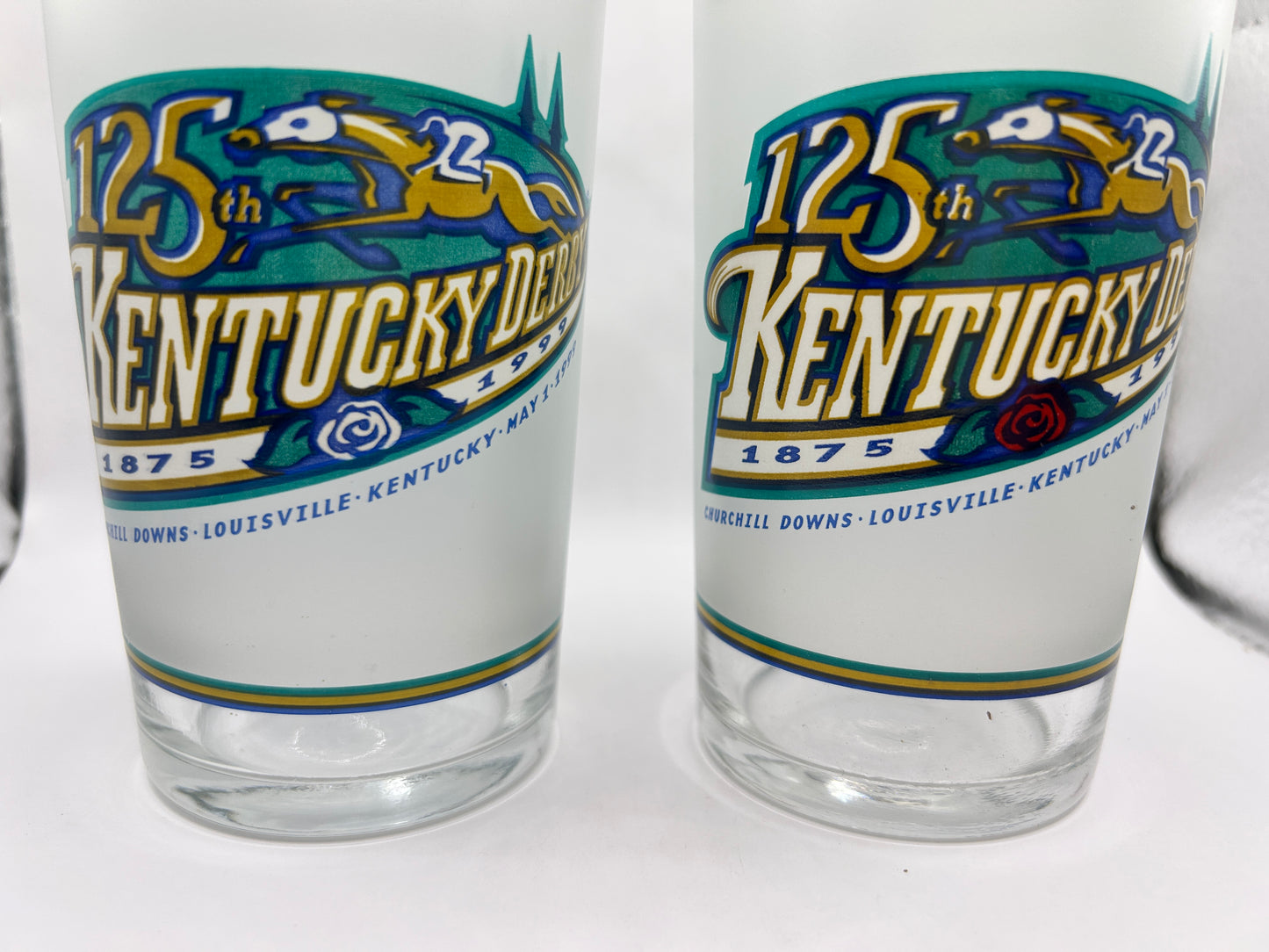 1999 Kentucky Derby Glass - White Rose