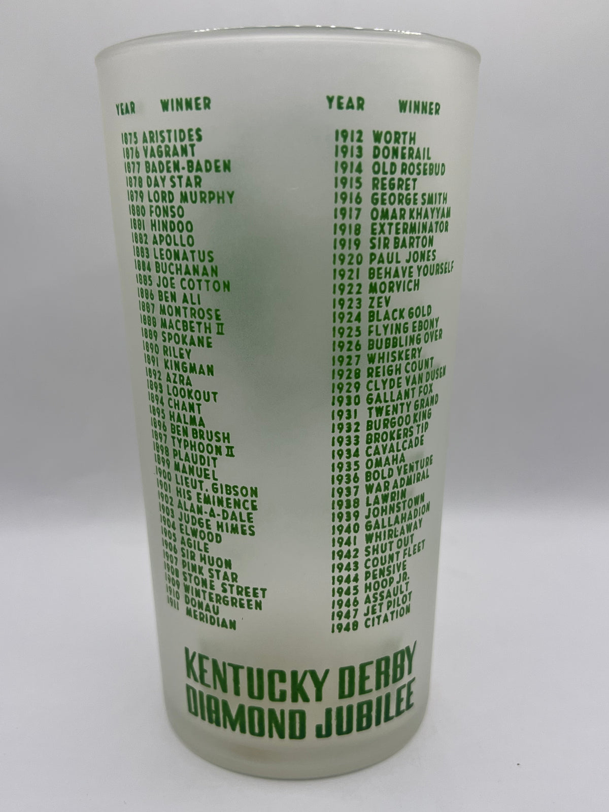 1949 Kentucky Derby Glass