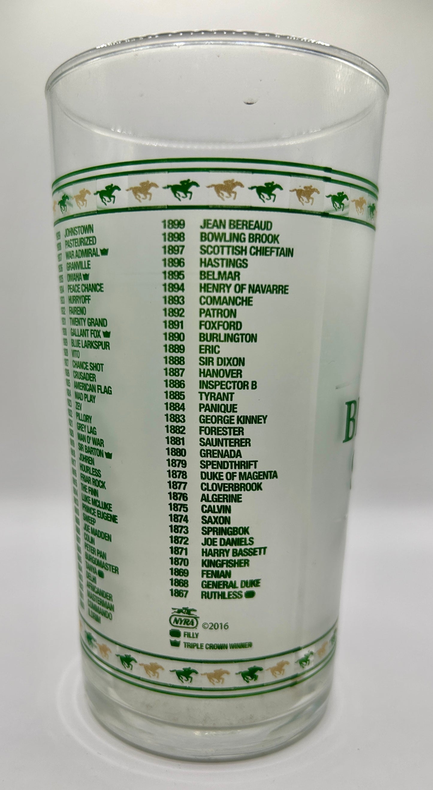 2016 Belmont Stakes Glass