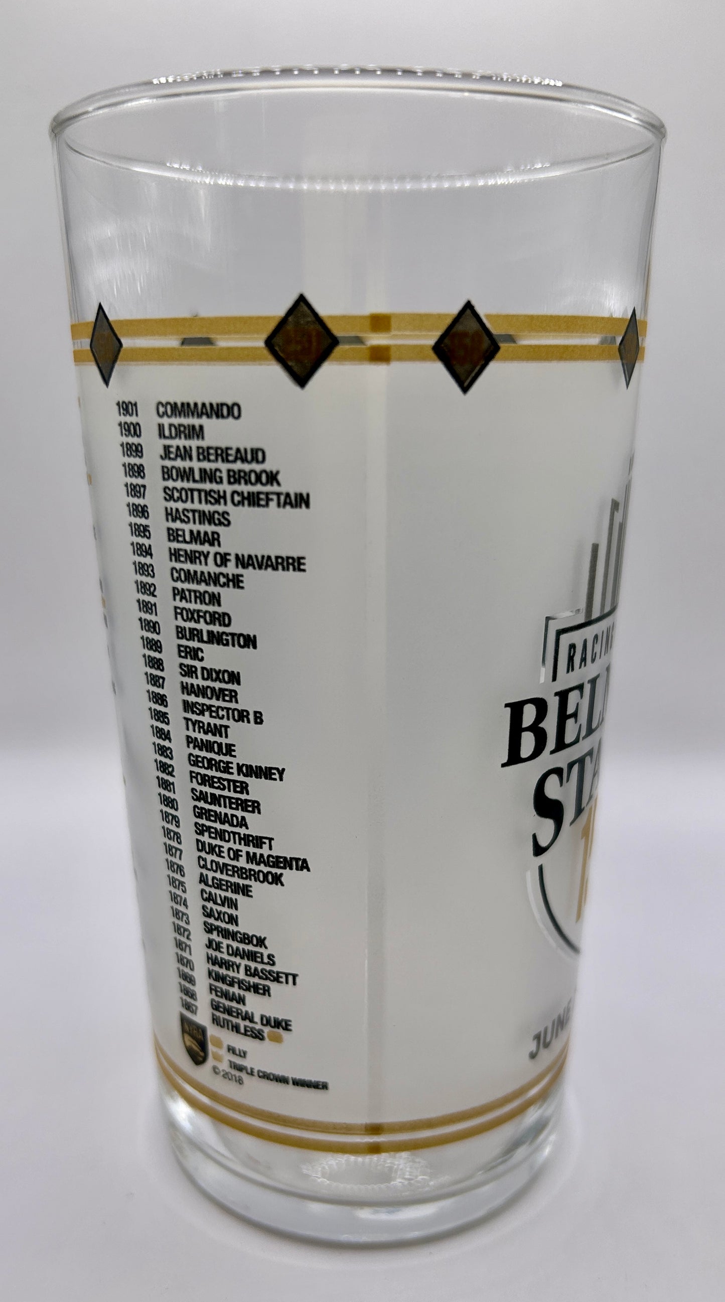 2018 Belmont Stakes Glass