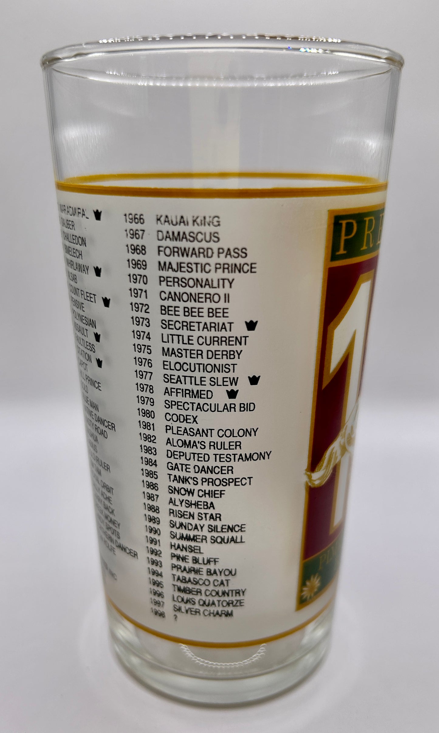 1998 Preakness Stakes Glass