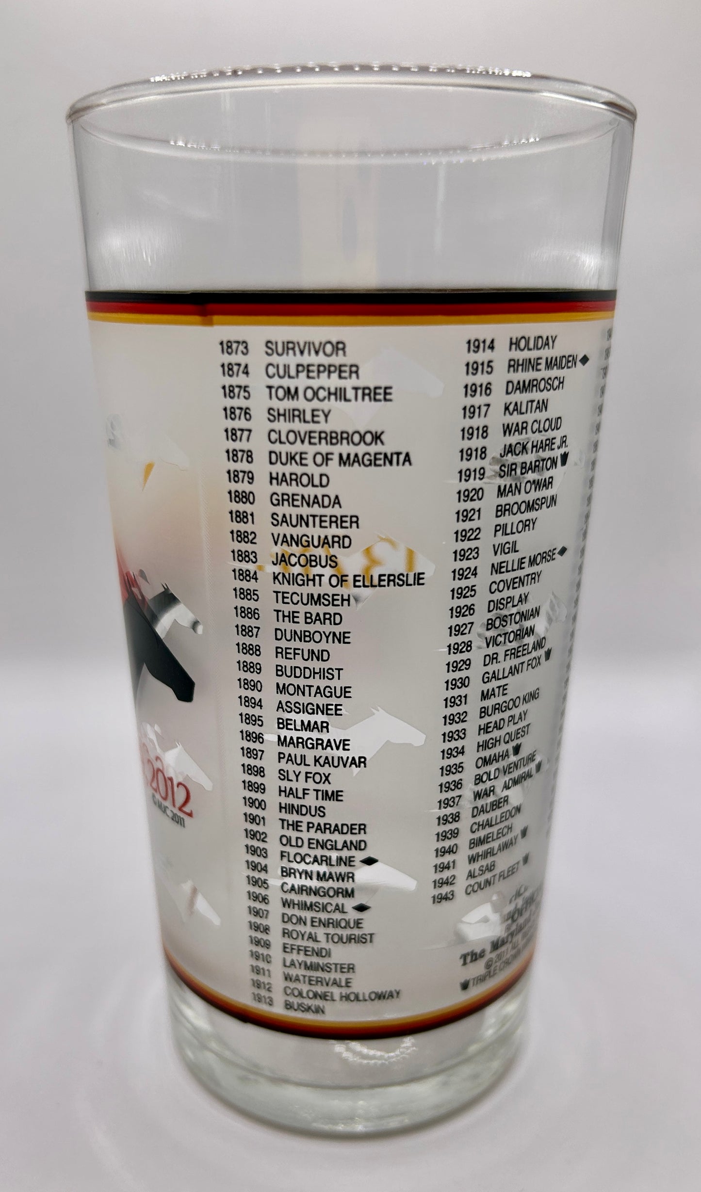 2012 Preakness Stakes Glass