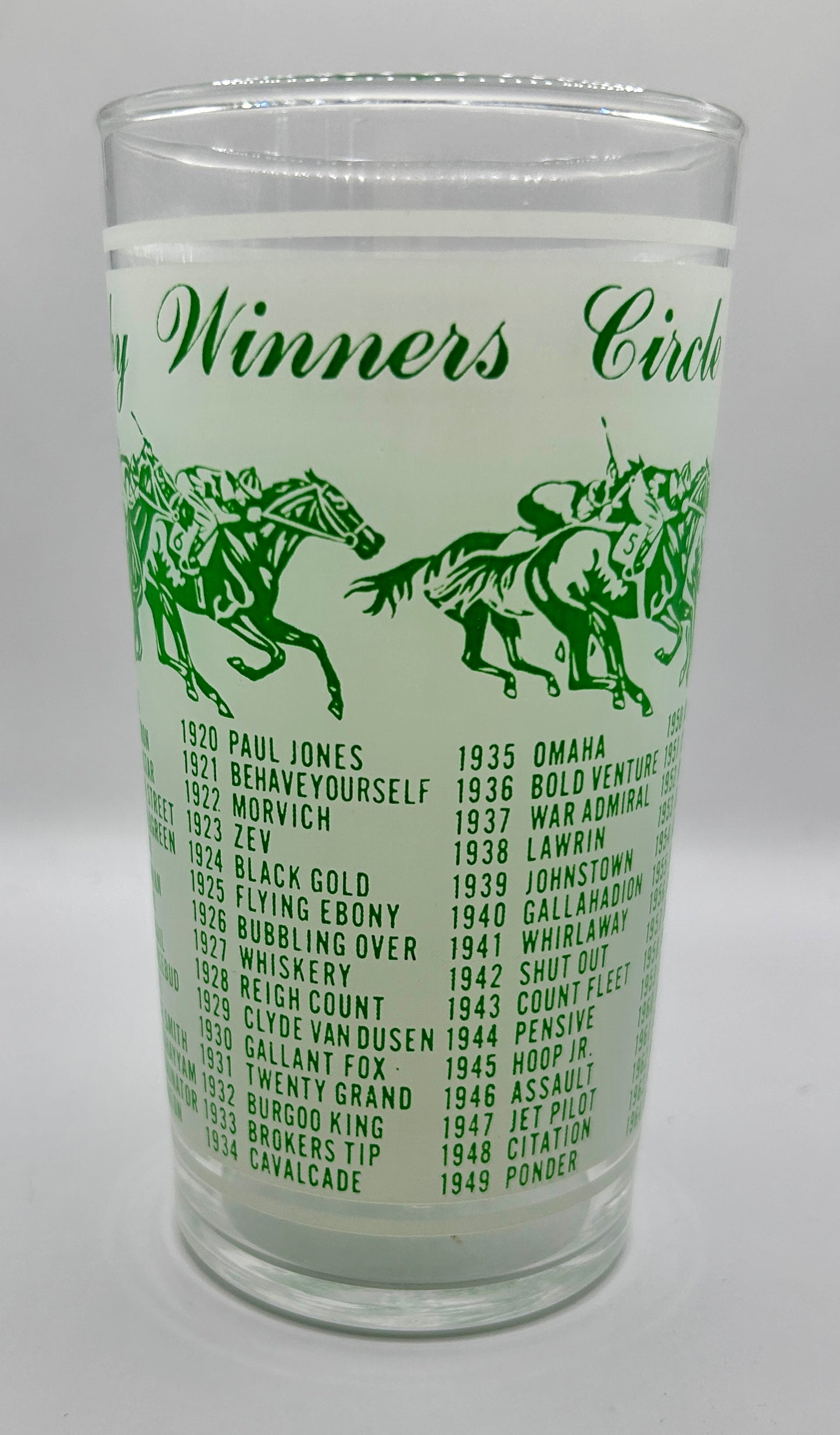 1965 Unofficial Kentucky Derby BAR Glass