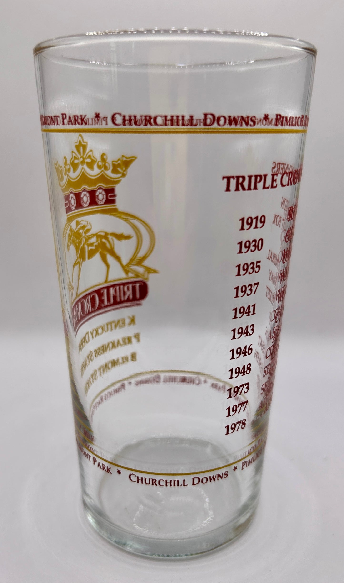 Unofficial Triple Crown Winner BAR Glass