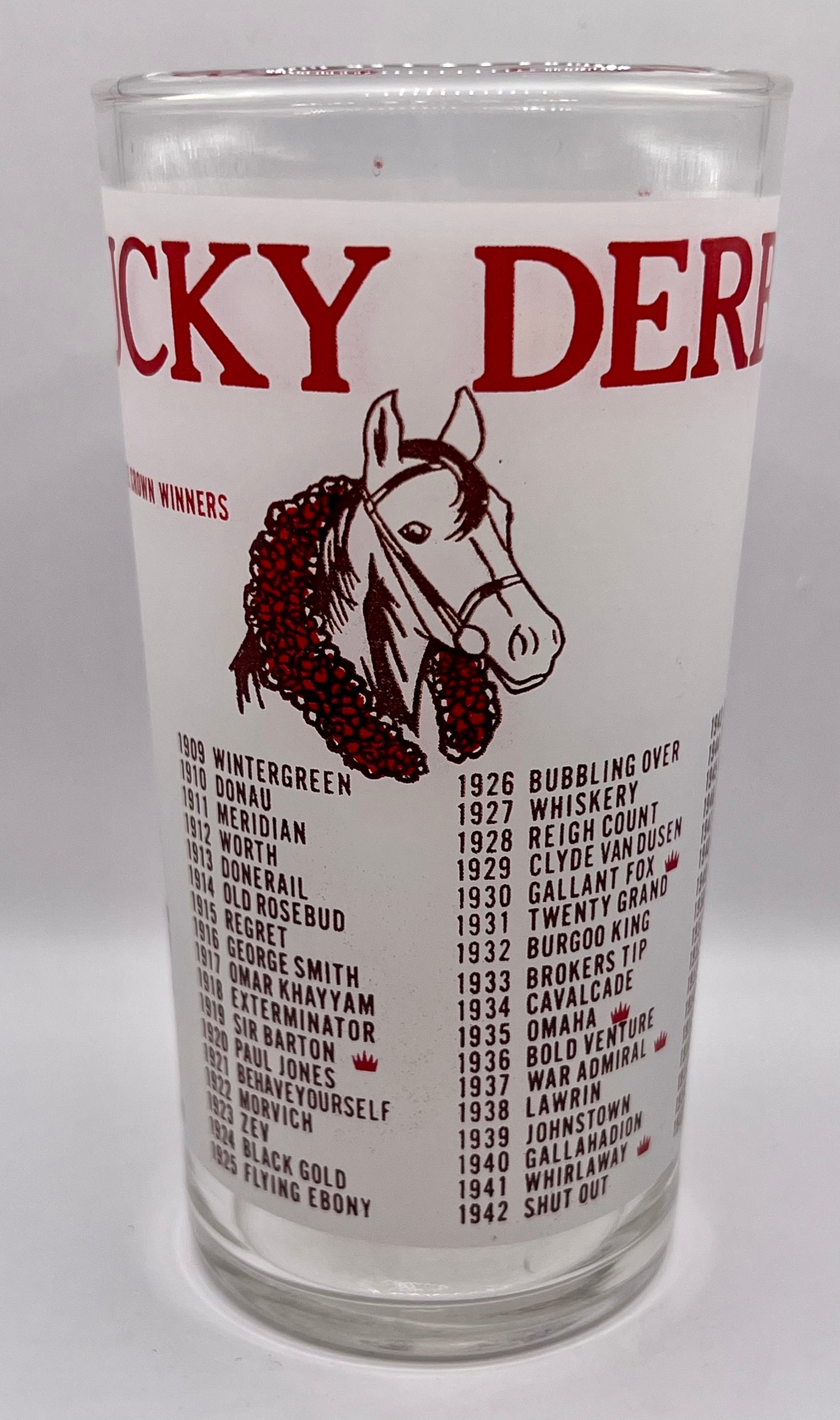 1977 Unofficial Kentucky Derby BAR Glass