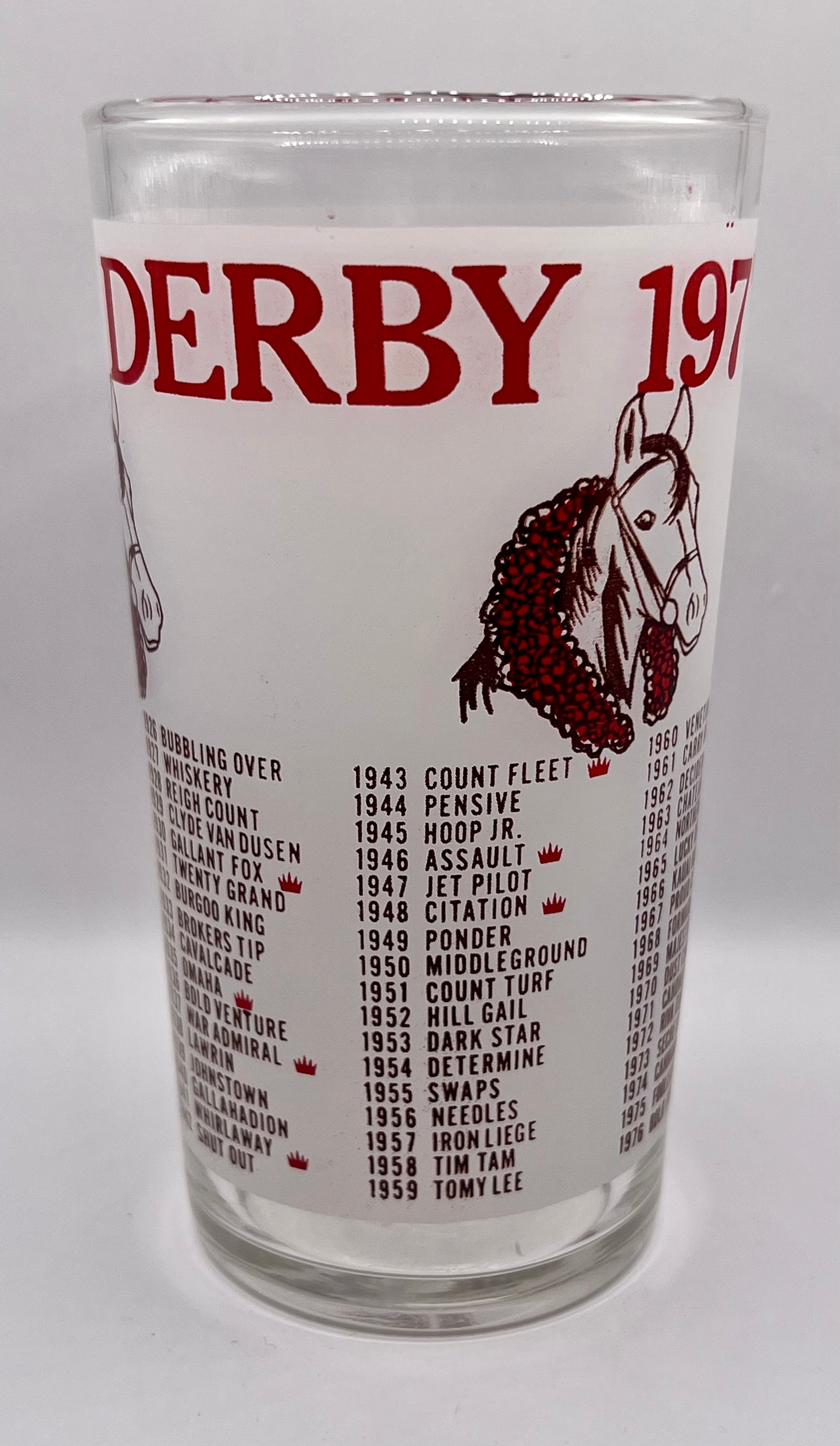 1977 Unofficial Kentucky Derby BAR Glass