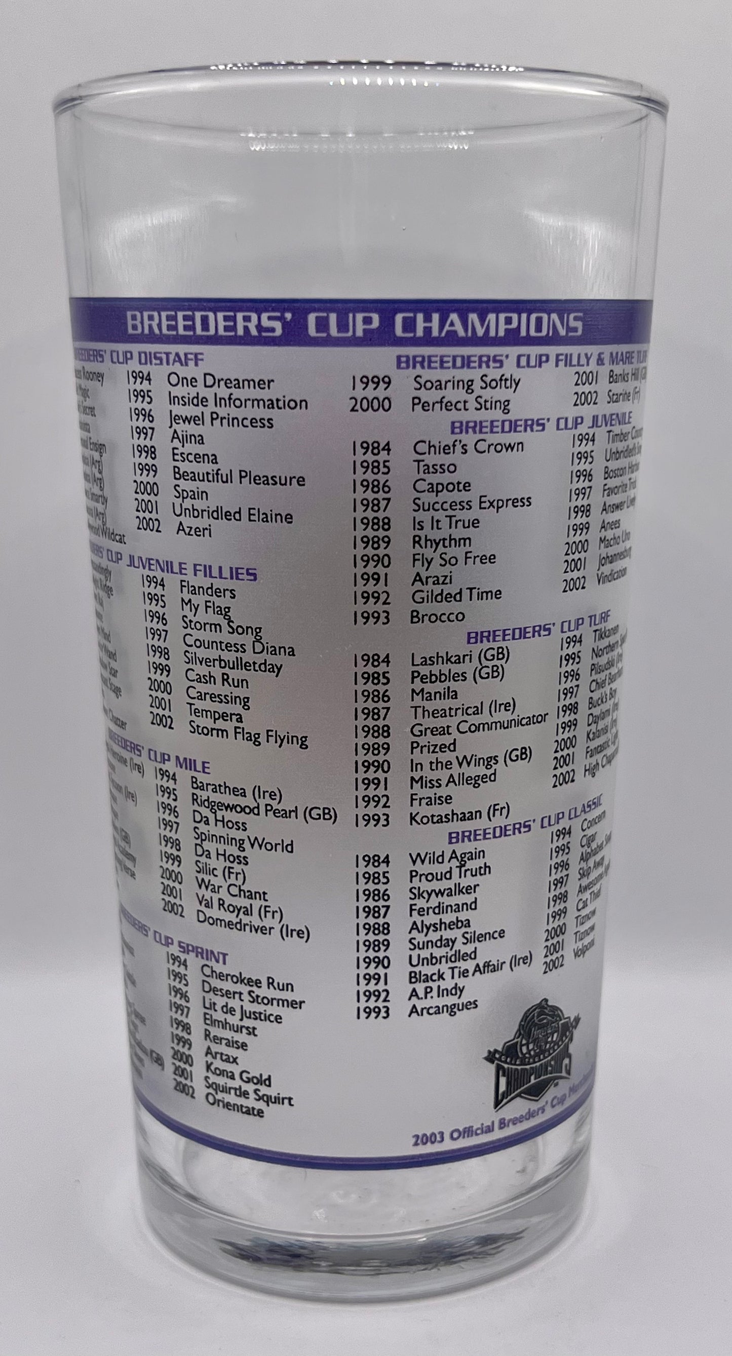2003 Breeders' Cup Glass