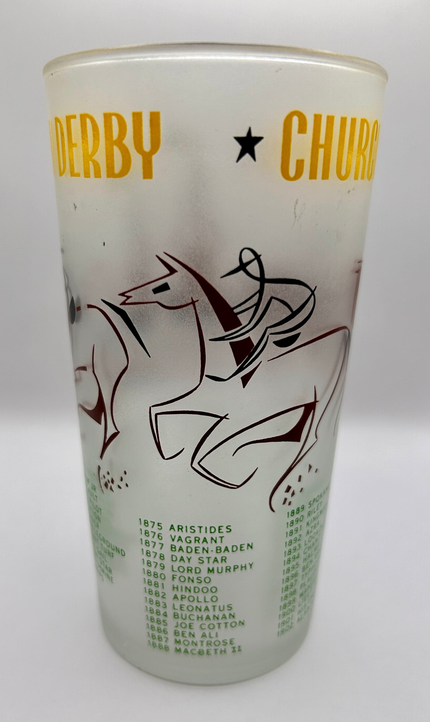 1956 Kentucky Derby Glass: 2 Stars, 3 Tails