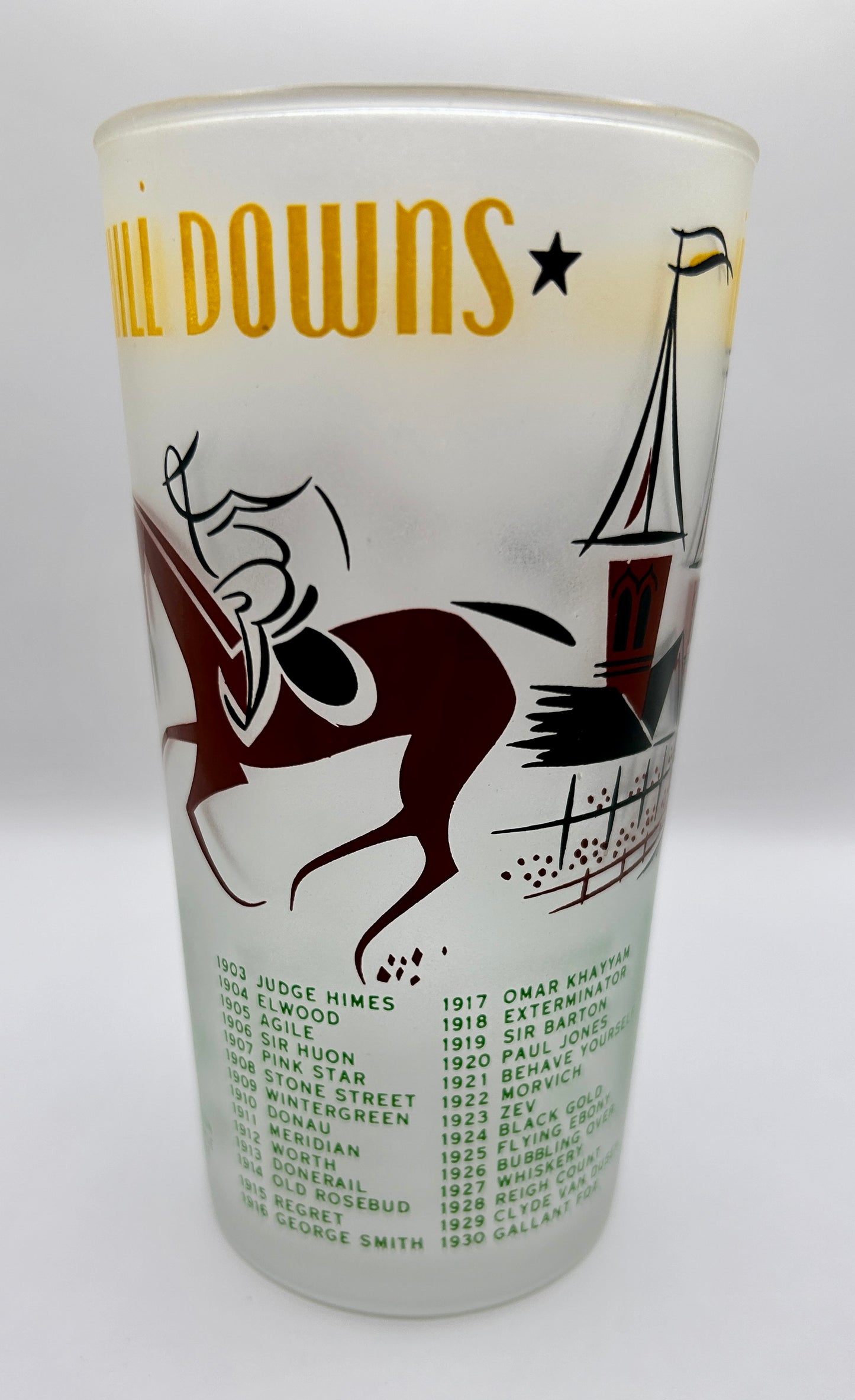 1956 Kentucky Derby Glass: 2 Stars, 3 Tails