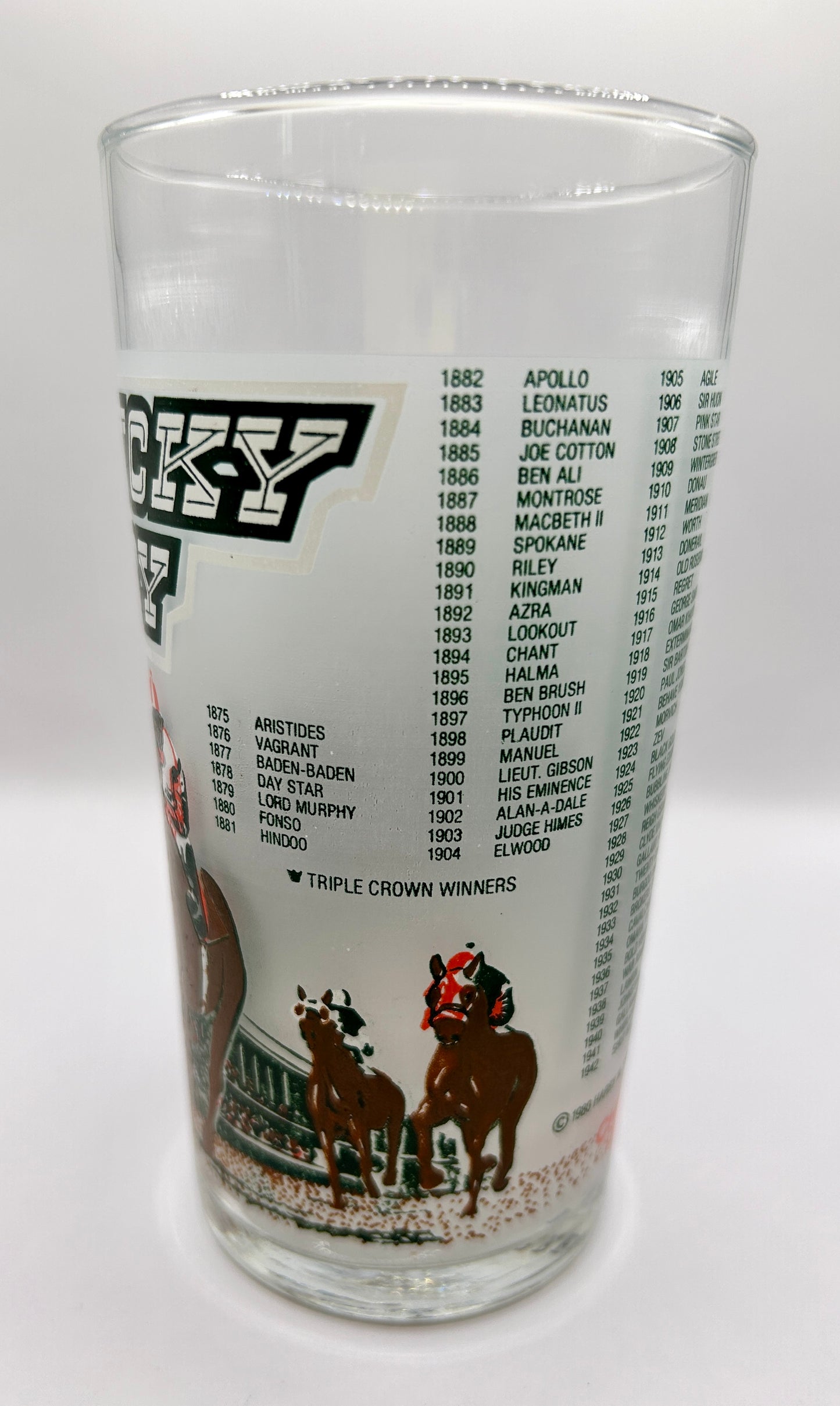 1980 Kentucky Derby Glass - Dark Brown