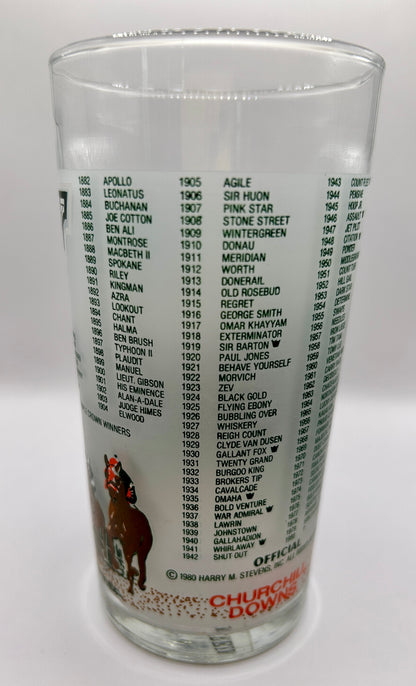 1980 Kentucky Derby Glass - Dark Brown