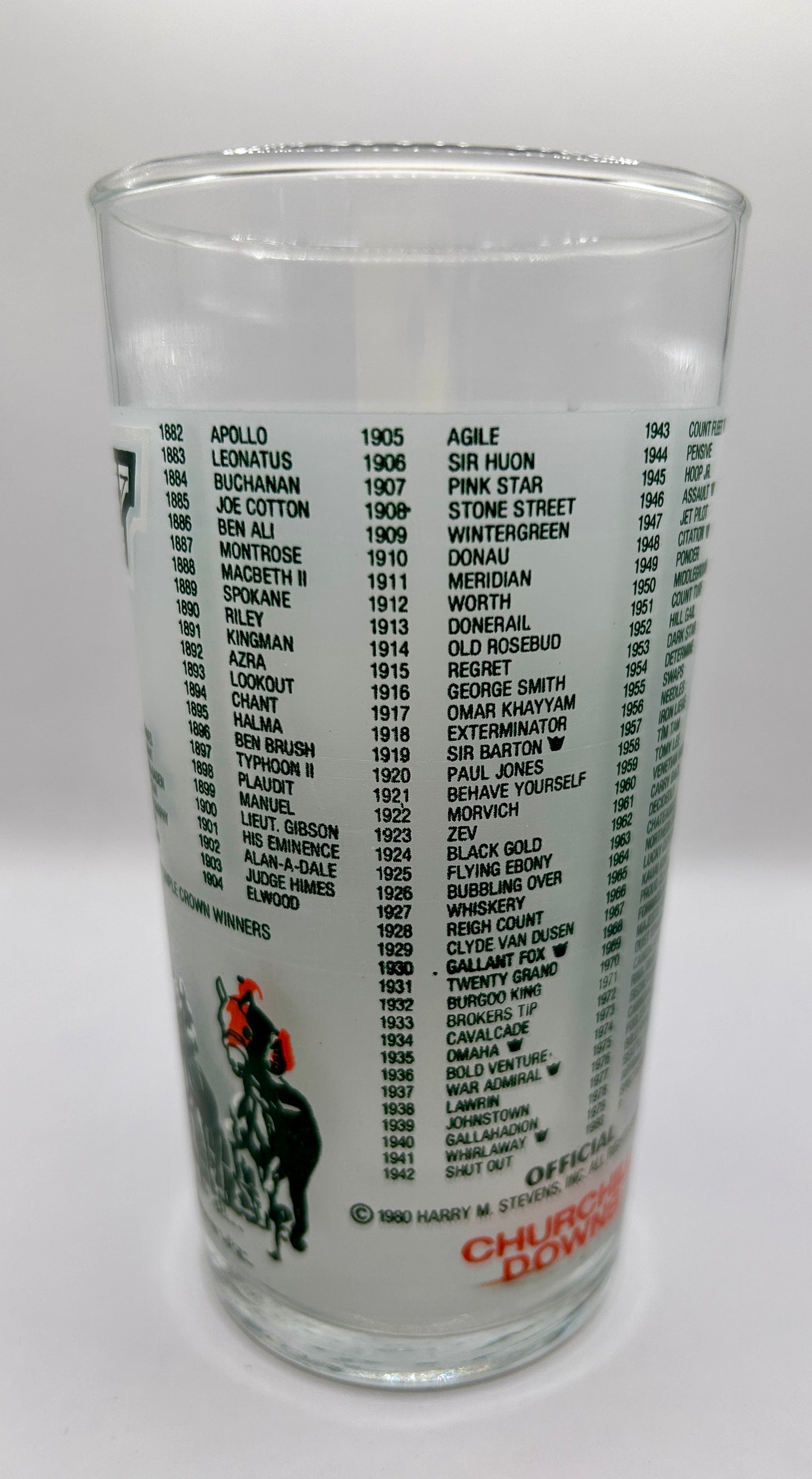 1980 Kentucky Derby Glass - Green Screen