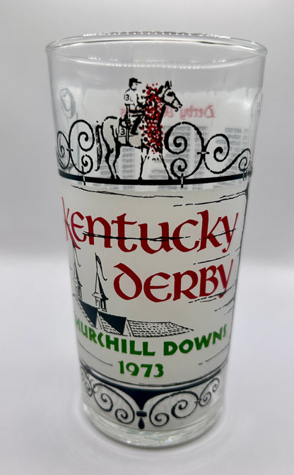 1973 Kentucky Derby Glass - White Background