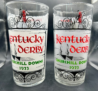 1973 Kentucky Derby Glass - White Background