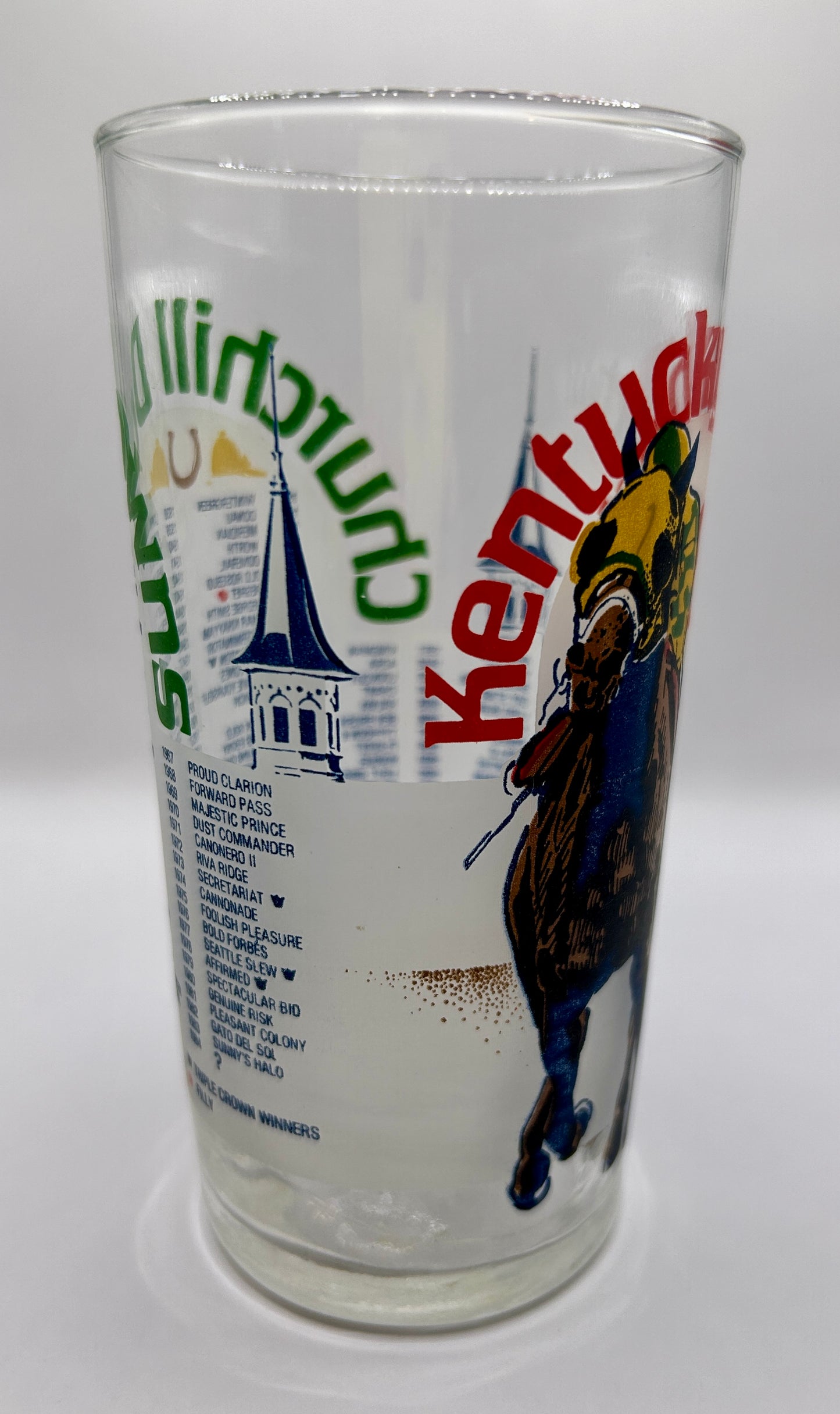 1984 Kentucky Derby Glass, Red Dot Missing