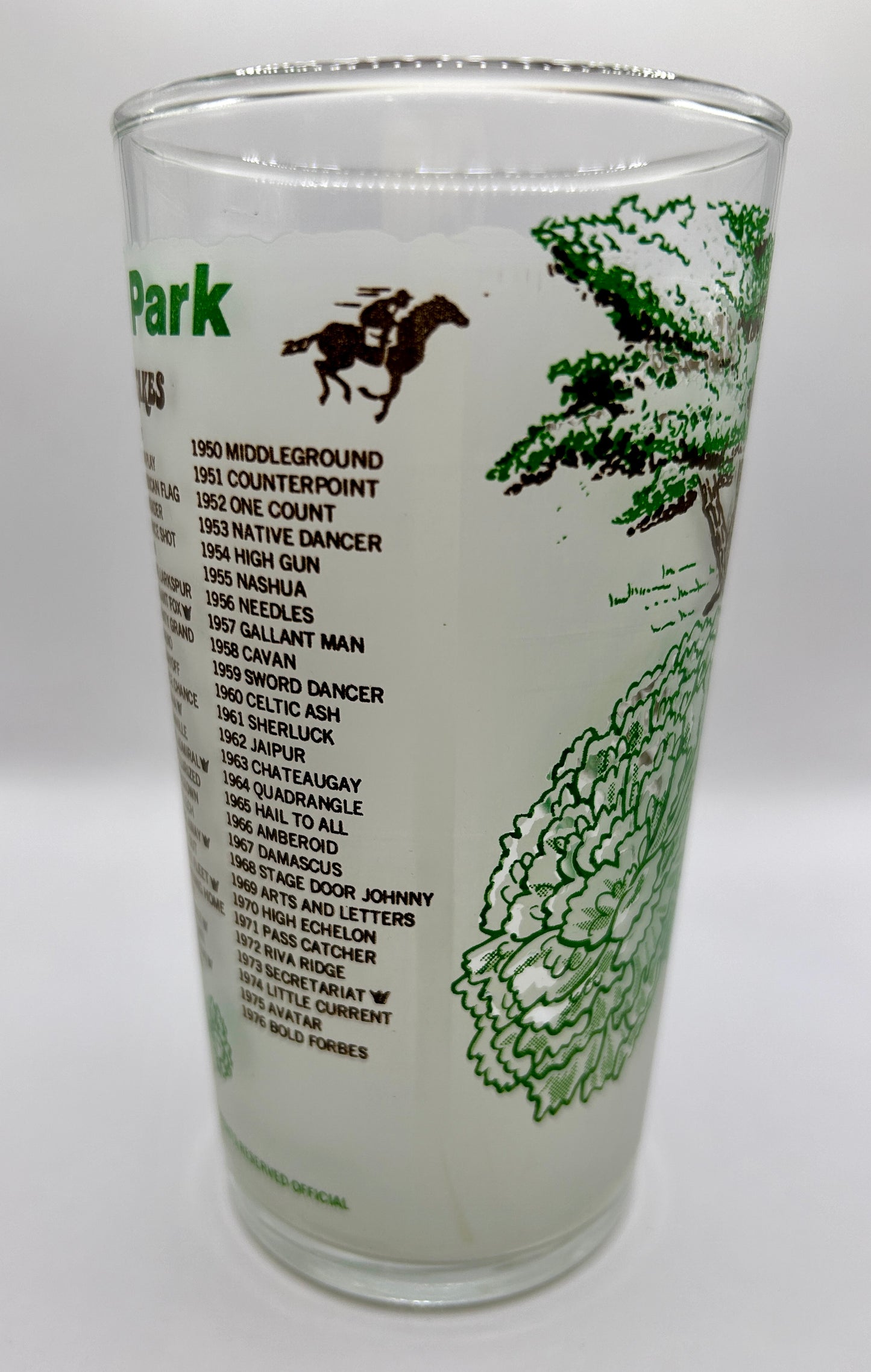 1977 Belmont Stakes Glass