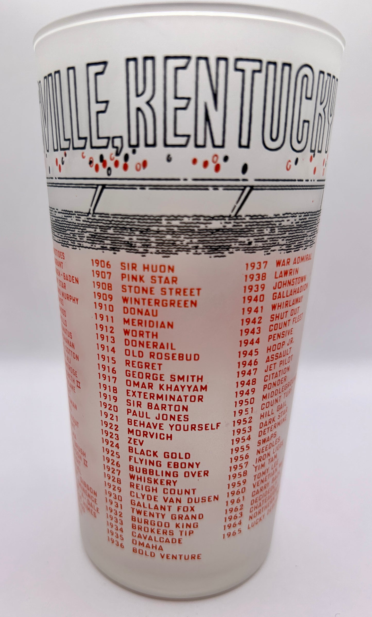 1966 Unofficial Kentucky Derby BAR Glass