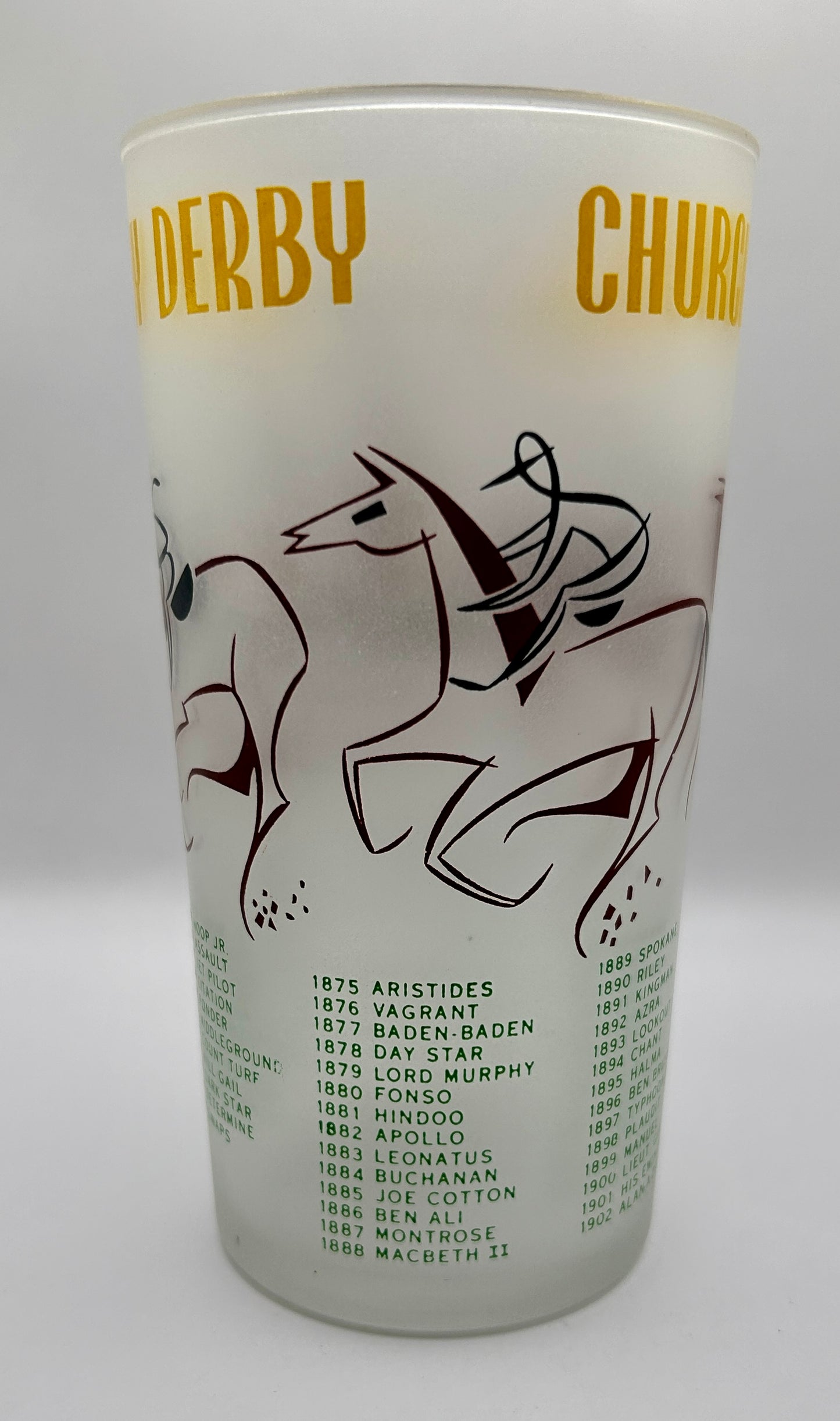 1956 Kentucky Derby Glass: 1 Stars, 2 Tails