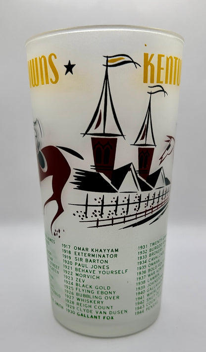 1956 Kentucky Derby Glass: 1 Stars, 2 Tails